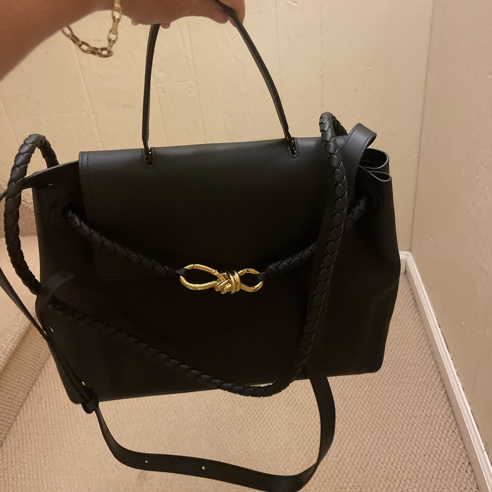 Black Handbag with Gold Accent